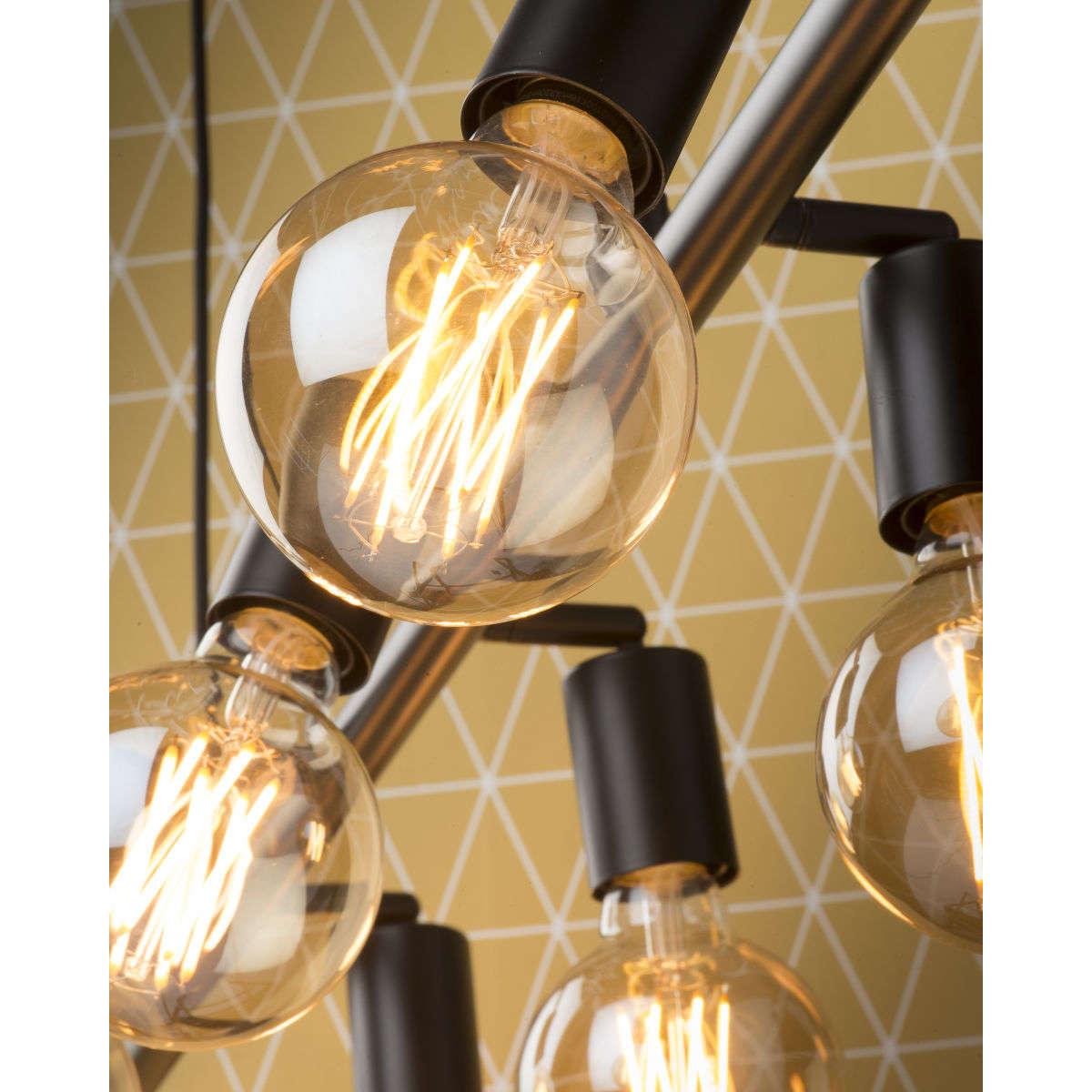 It's about RoMi Hanglamp ijzer Miami 8-arm zwart