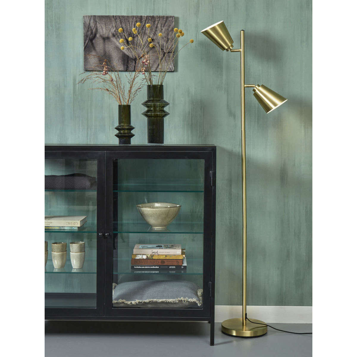 It's about RoMi Vloerlamp Bremen 2-kap goud