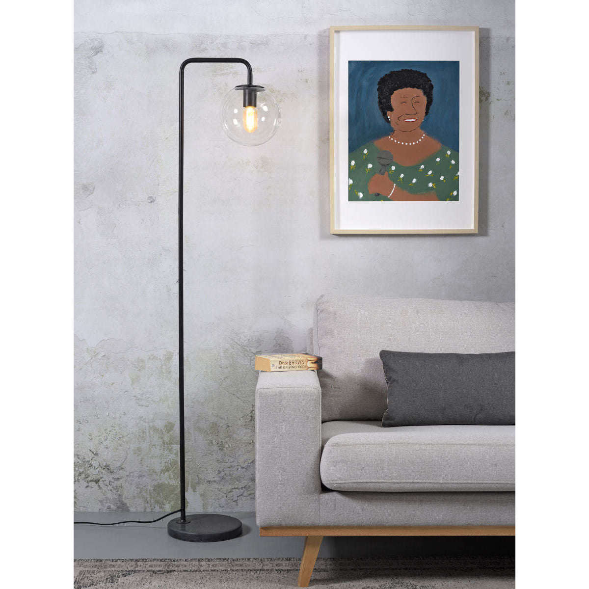 It's about RoMi Vloerlamp ijzer / glas Warsaw zwart