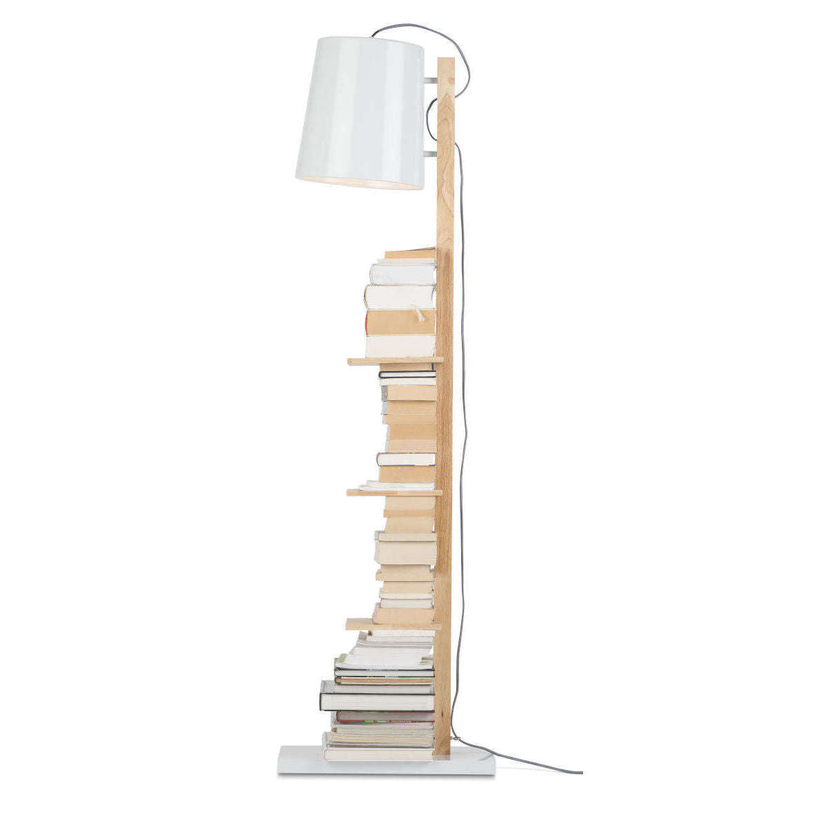 It's about RoMi Vloerlamp ijzer / hout Cambridge wit