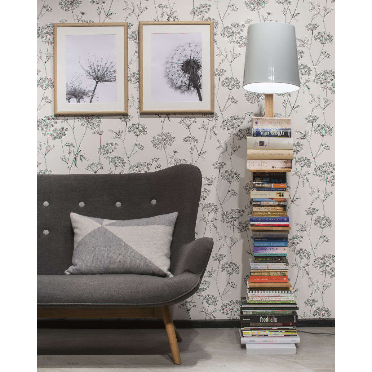 It's about RoMi Vloerlamp ijzer / hout Cambridge wit