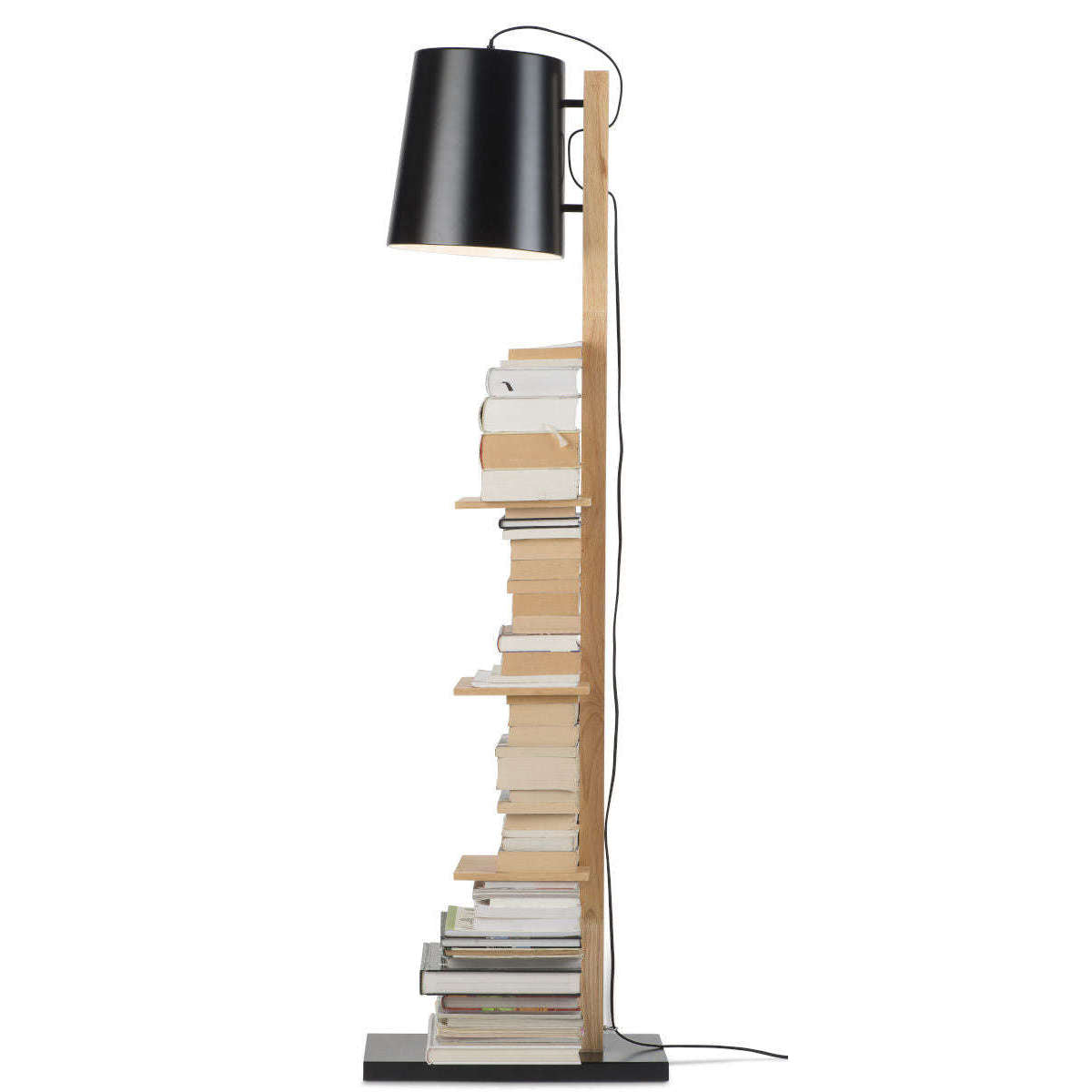 It's about RoMi Vloerlamp ijzer / hout Cambridge zwart
