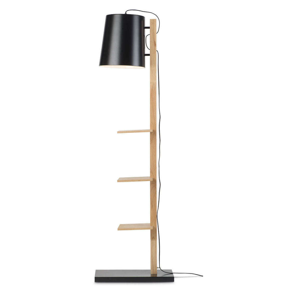 It's about RoMi Vloerlamp ijzer / hout Cambridge zwart