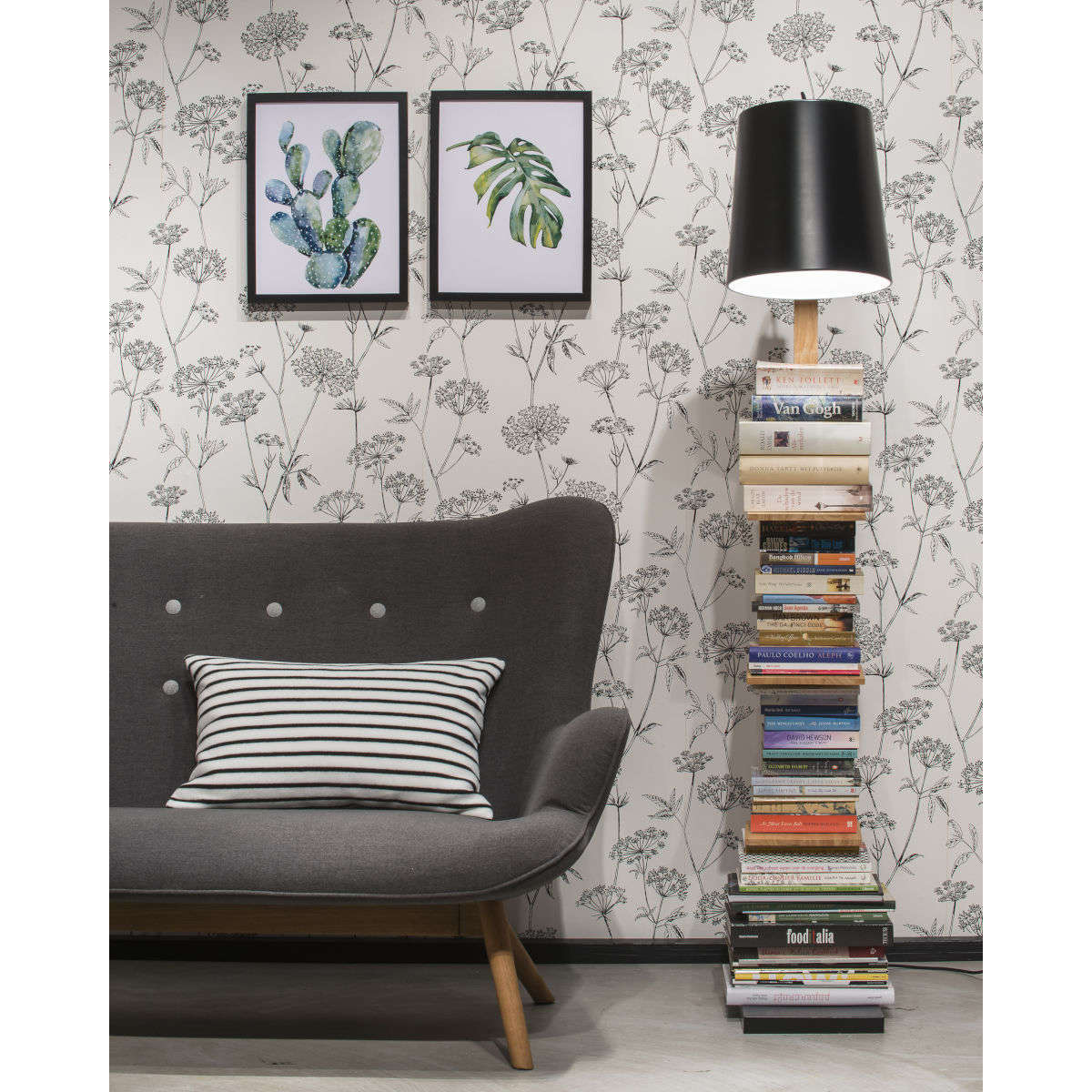 It's about RoMi Vloerlamp ijzer / hout Cambridge zwart