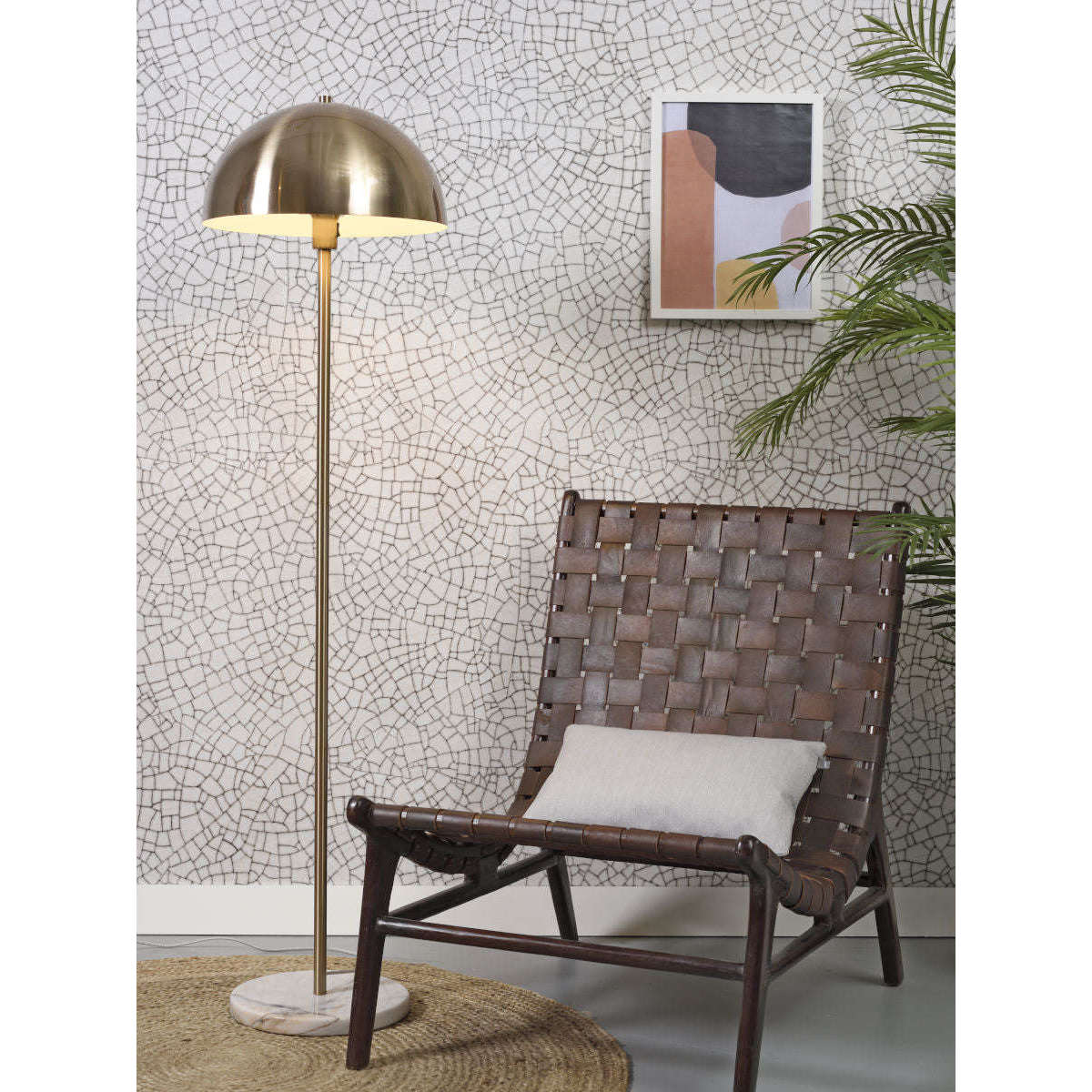 It's about RoMi Vloerlamp ijzer / marmer Toulouse wit / goud