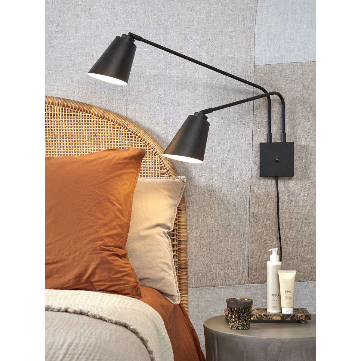It's about RoMi Wandlamp Bremen 2-kap zwart