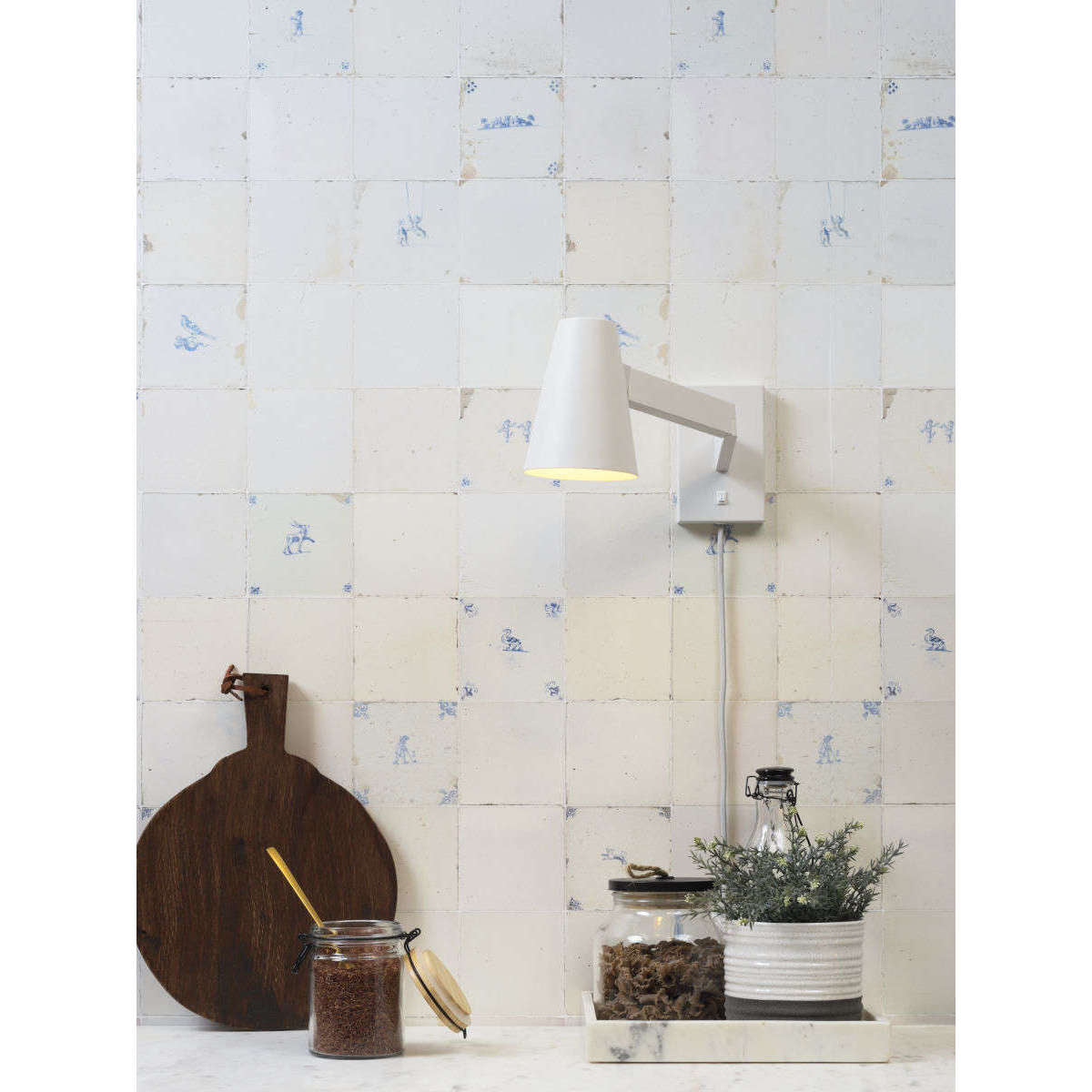It's about RoMi Wandlamp ijzer Biarritz wit