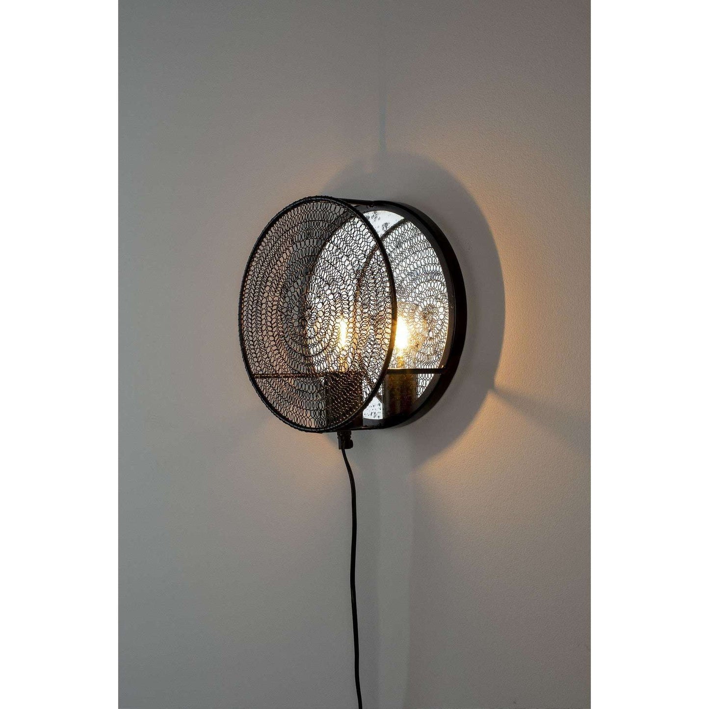 Staerkk wandlamp lea zwart 25,5 x 25,5 x 11 cm