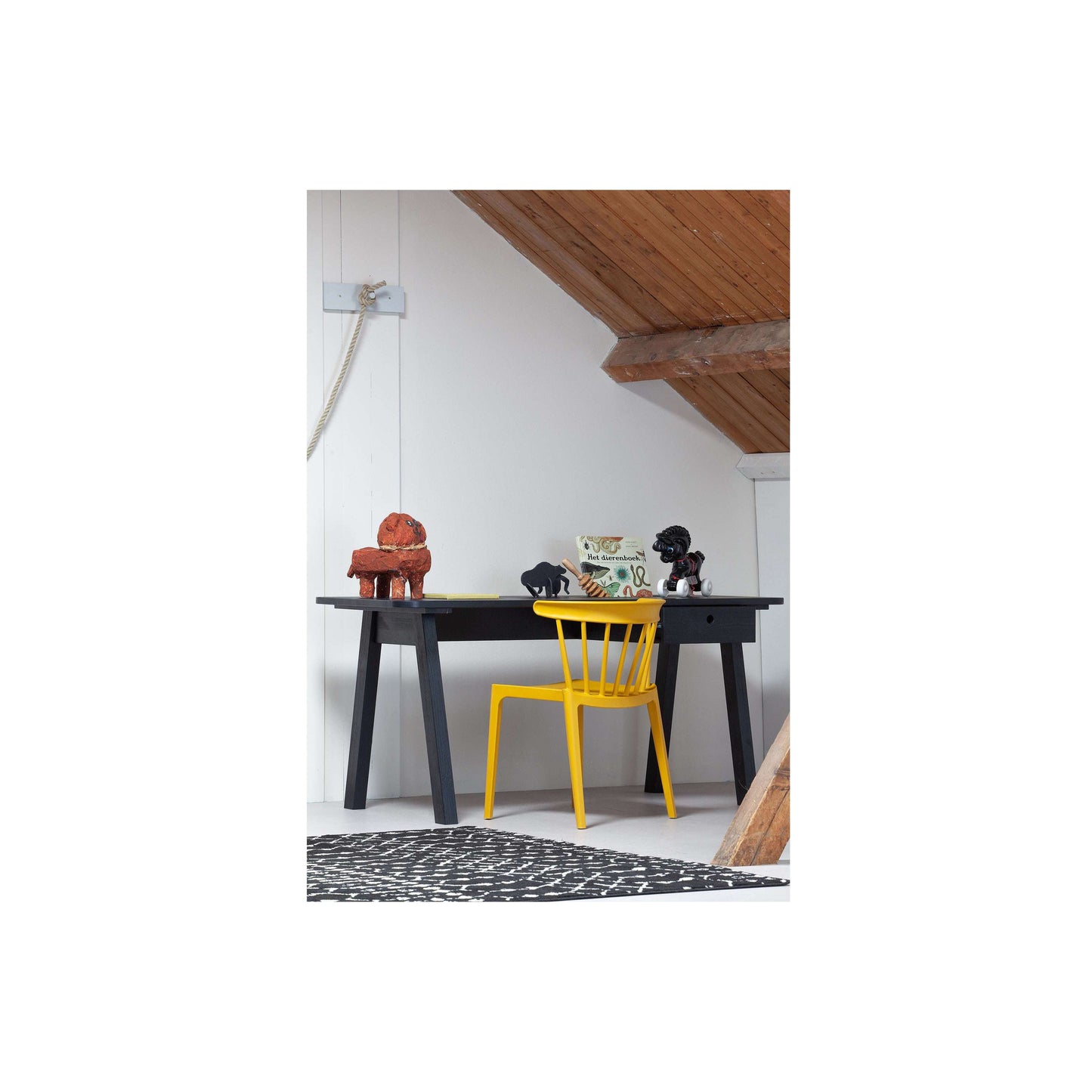 WOOOD Bliss spijlenstoel geel