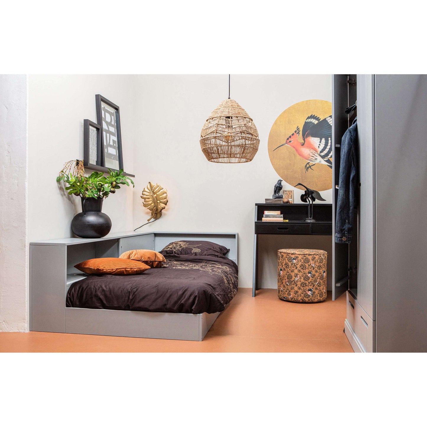 WOOOD Connect hoekbed grijs