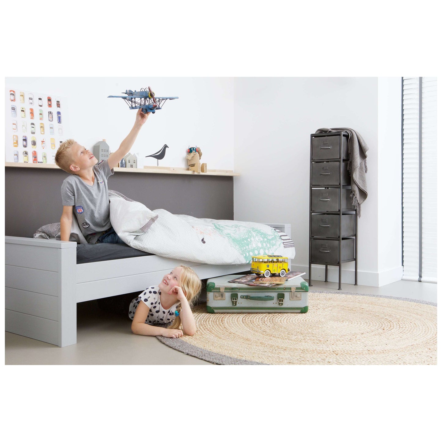 WOOOD Dennis bed grijs