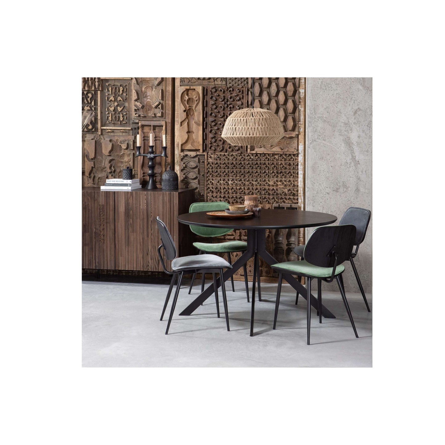 WOOOD Exclusive Bruno eettafel rond zwart