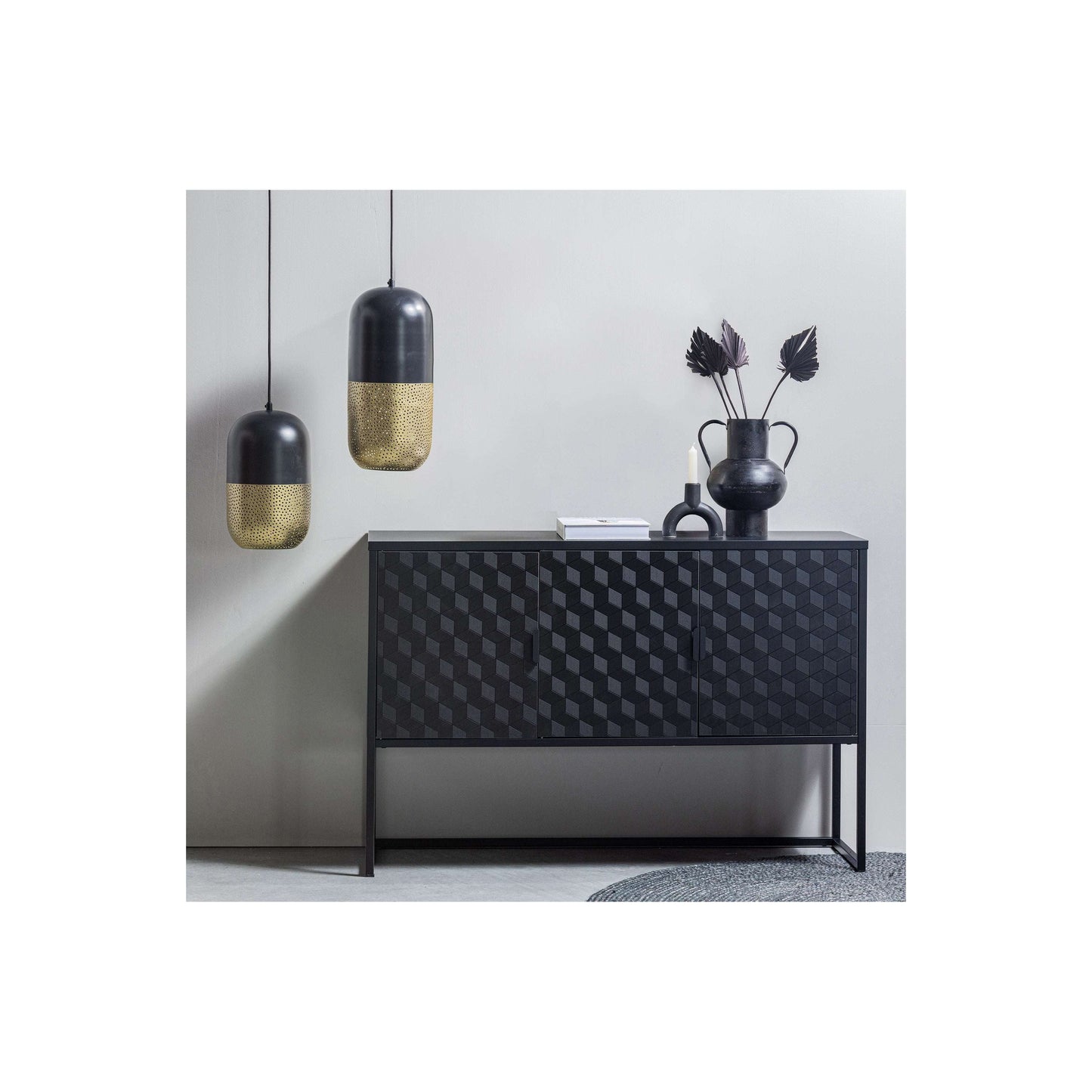 WOOOD Exclusive Tirsa hanglamp zwart/goud