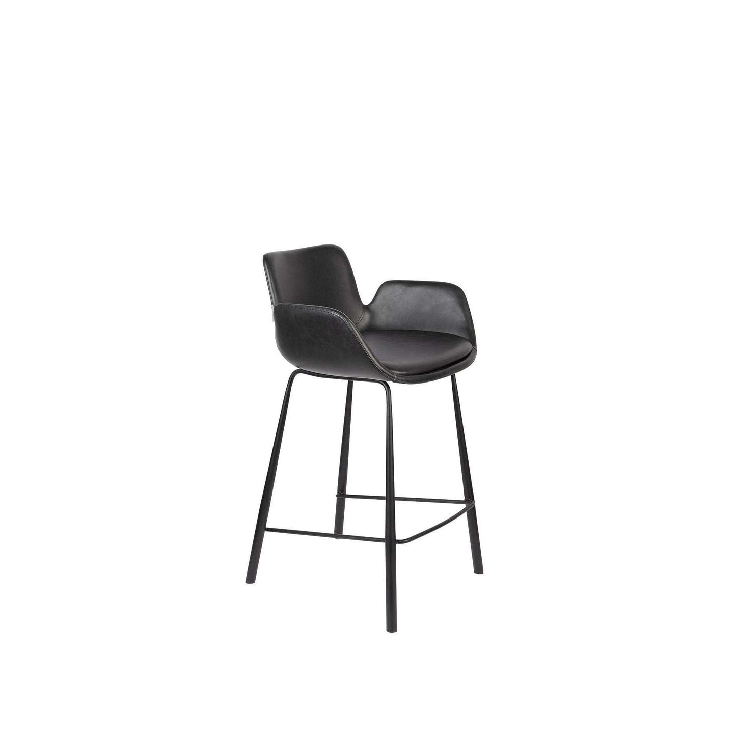 Zuiver barstoel brit ll zwart Height footrest: 23,00cm54,00 x 57 x 91,5 cm