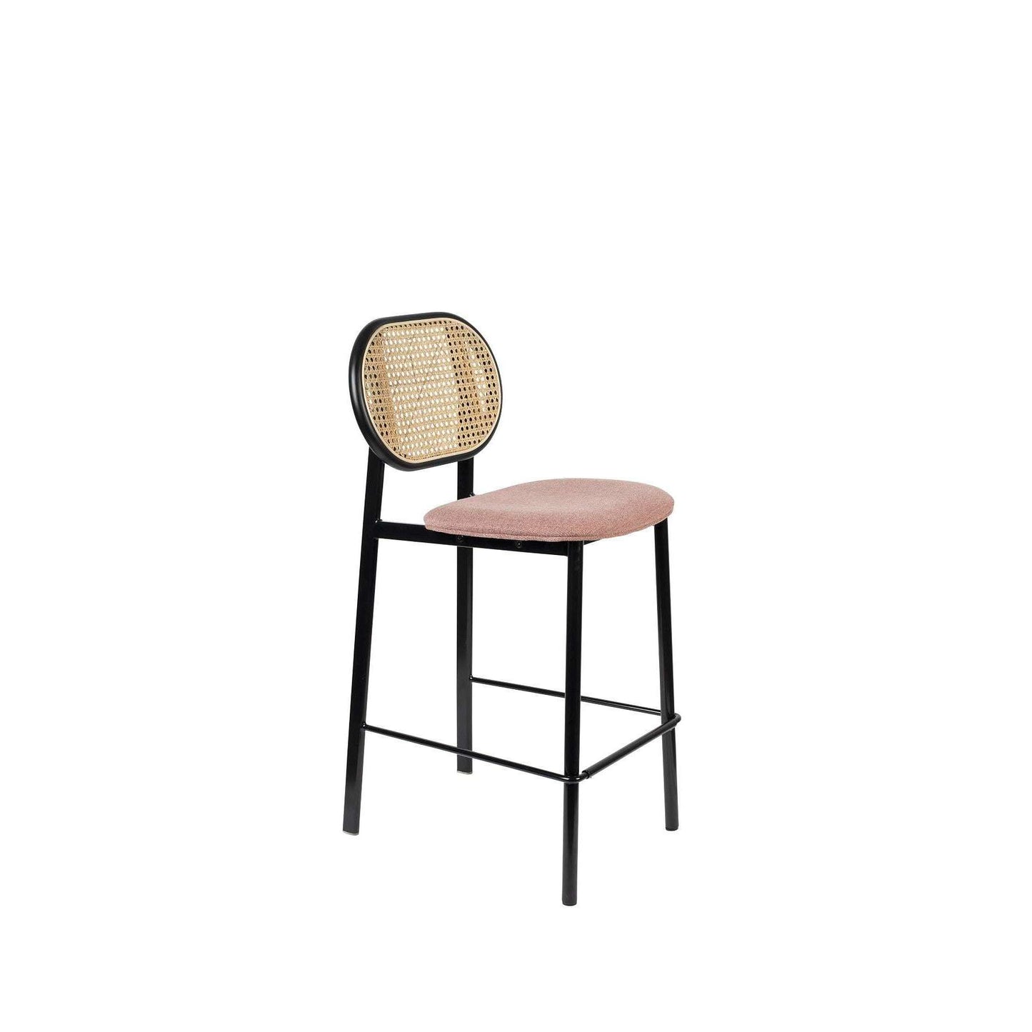 Zuiver barstoel spike natural/roze 53 x 42,5 x 94 cm
