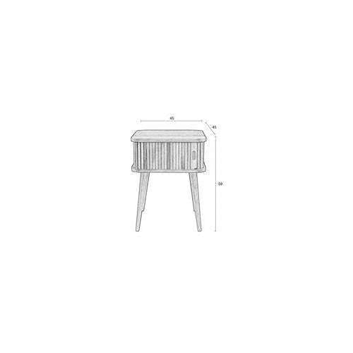 Zuiver bijzettafel barbier walnoot 45 x 45 x 59 cm