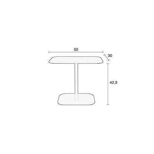 Zuiver bijzettafel snow zwart rectangle 30 x 50 x 42,5 cm