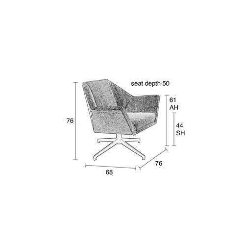 Zuiver fauteuil uncle jesse 68 x 76 x 76 cm