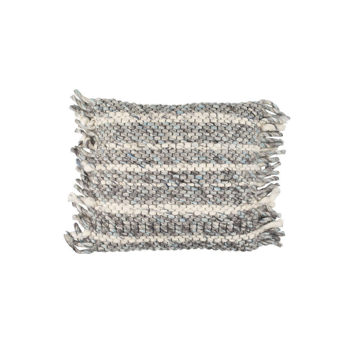 Zuiver kussen frills grijs/blauw 45 x 45 x 13 cm
