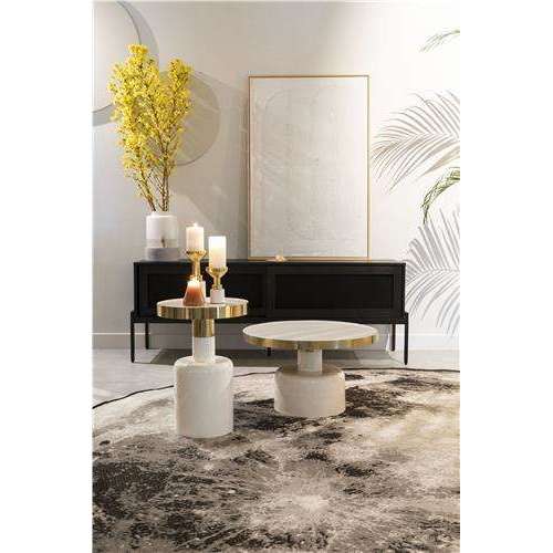 Zuiver salontafel glam wit 60 x 60 x 35 cm