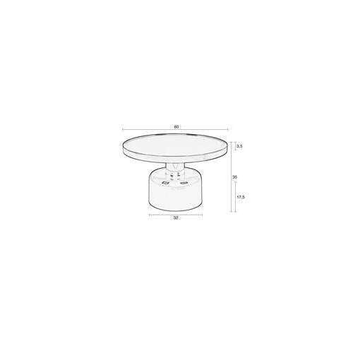 Zuiver salontafel glam wit 60 x 60 x 35 cm