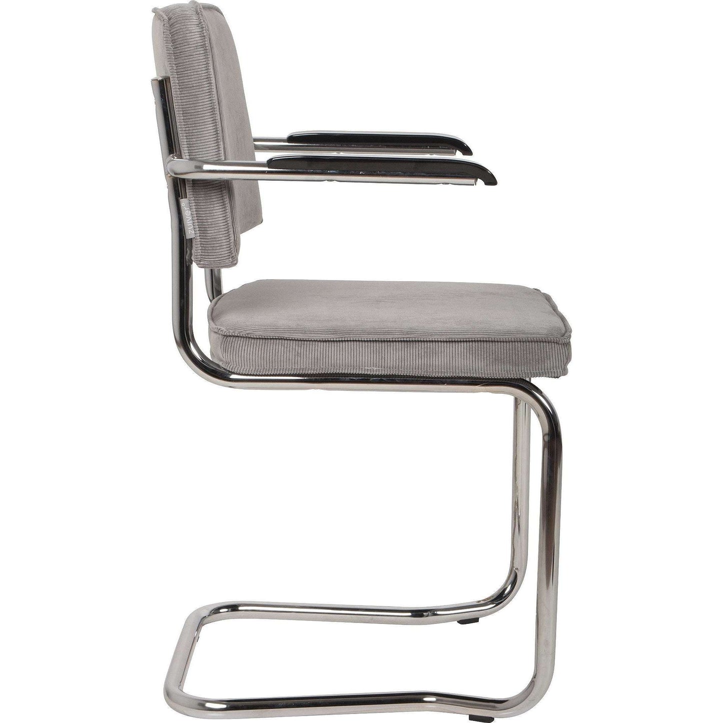 Zuiver stoel met armleuningen ridge kink rib cool grijs 60 x 48 x 85 cm