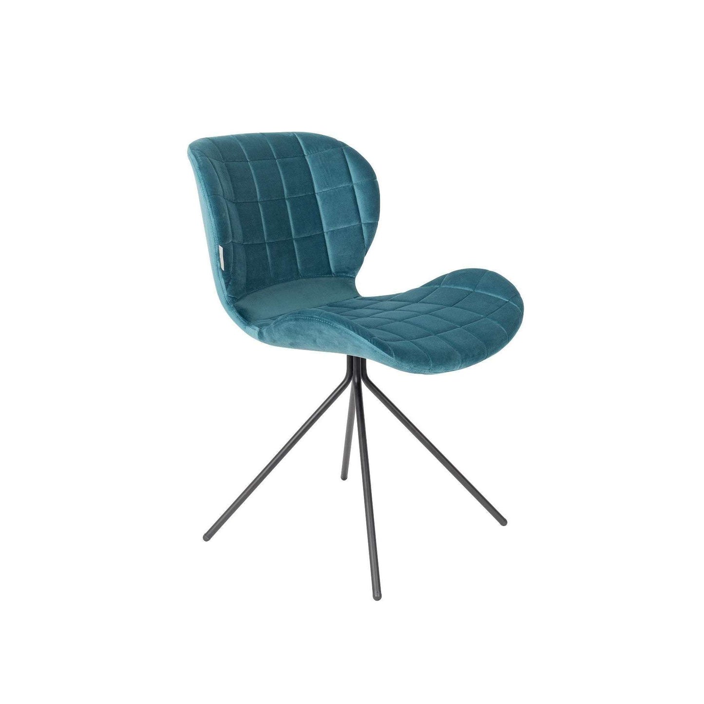 Zuiver stoel omg velvet petrol 56 x 51 x 80 cm