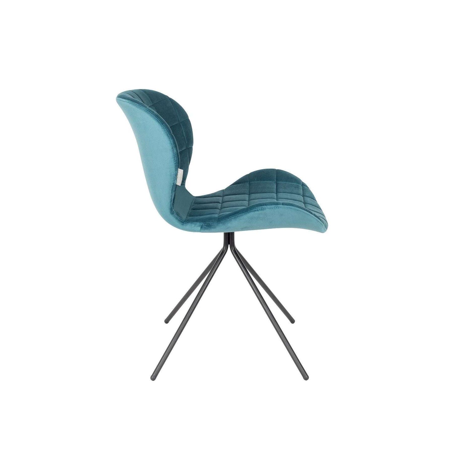 Zuiver stoel omg velvet petrol 56 x 51 x 80 cm