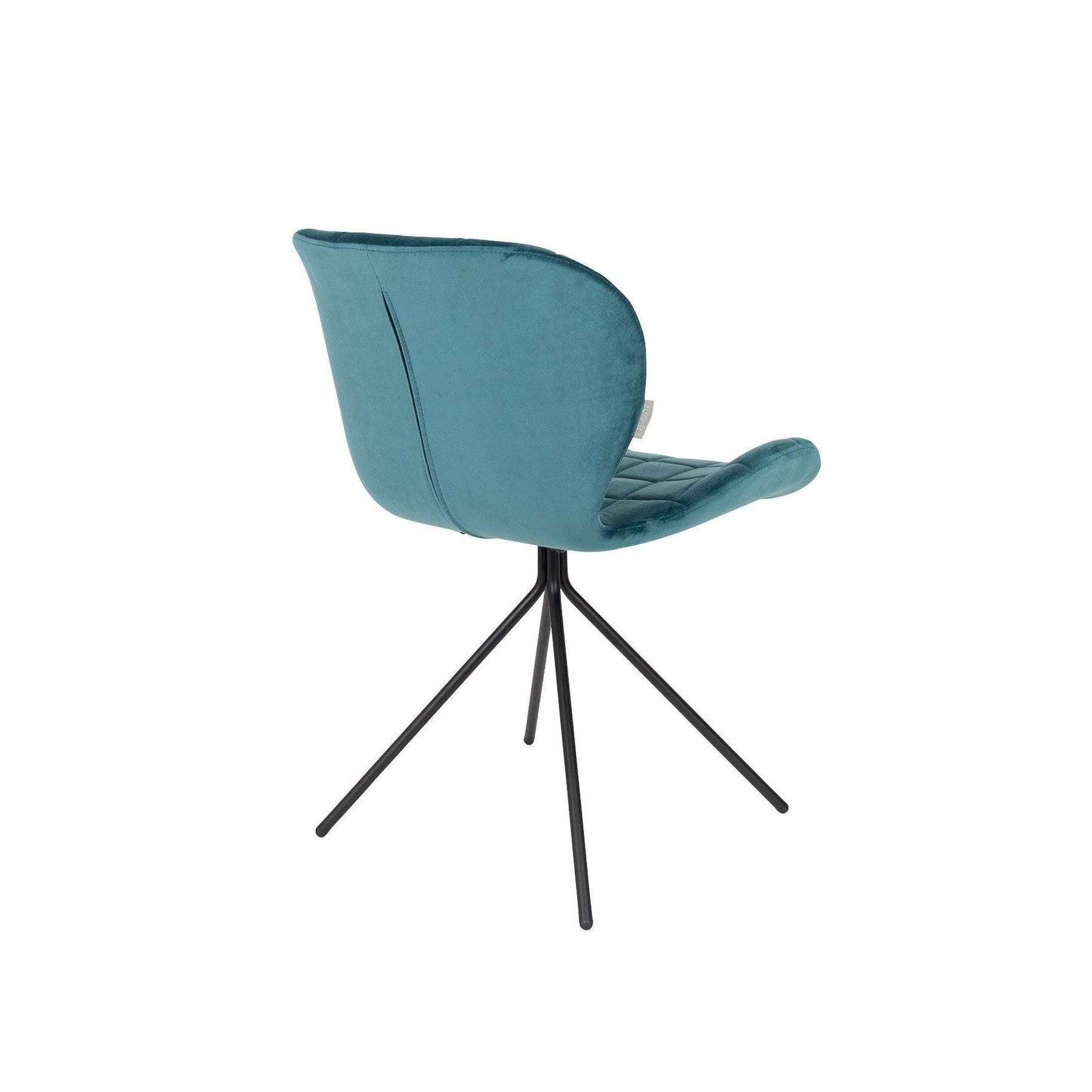 Zuiver stoel omg velvet petrol 56 x 51 x 80 cm