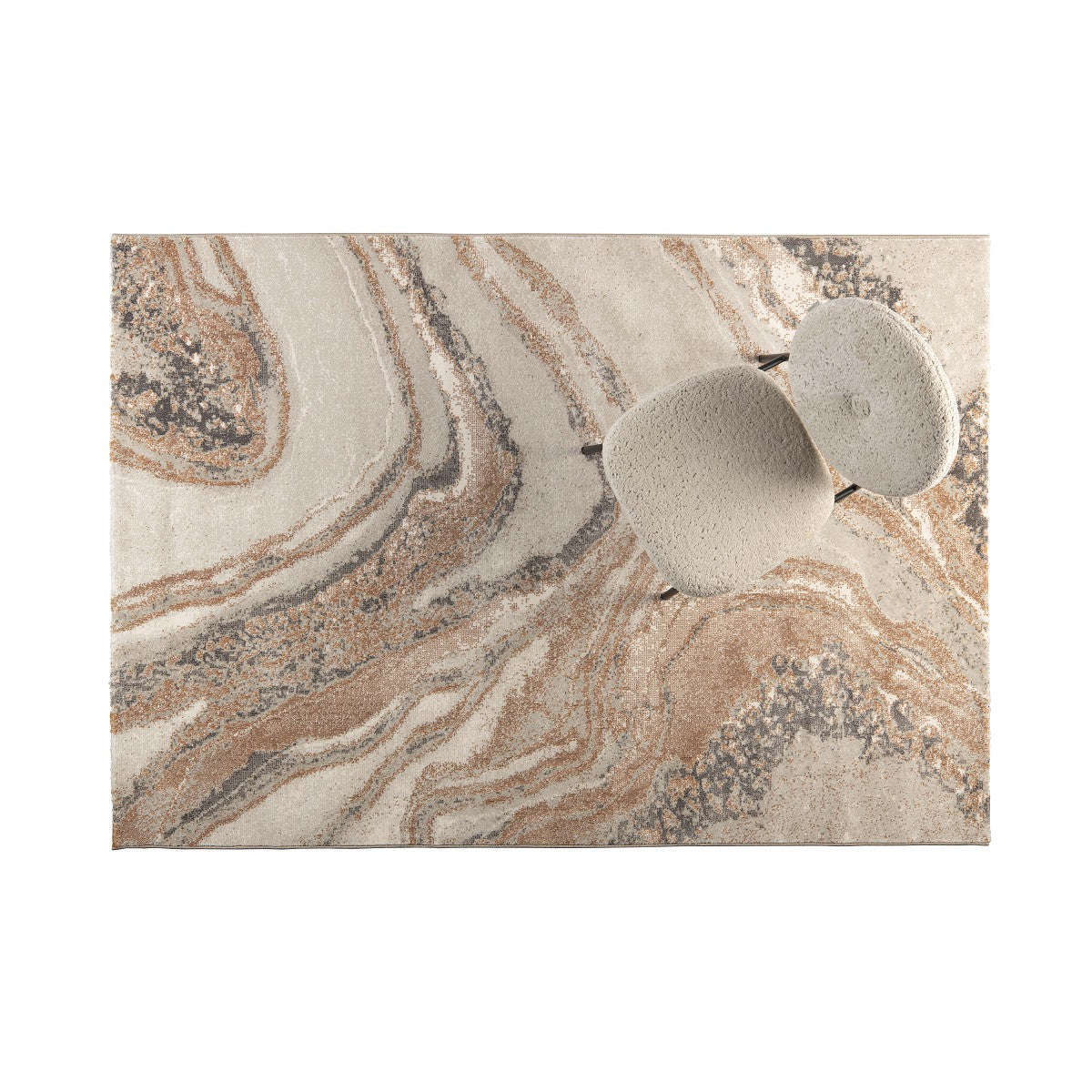 Zuiver vloerkleed Solar grijs/terra 160 x 230 cm