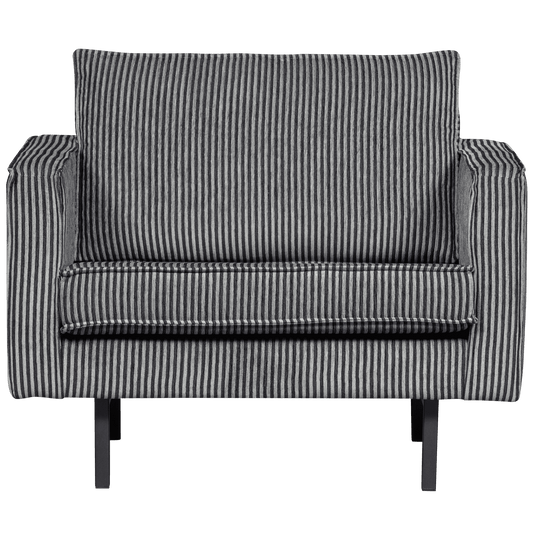 BePureHome Rodeo fauteuil streep zwart/grijs