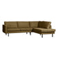 BePureHome Rodeo hoekbank rechts velvet brass