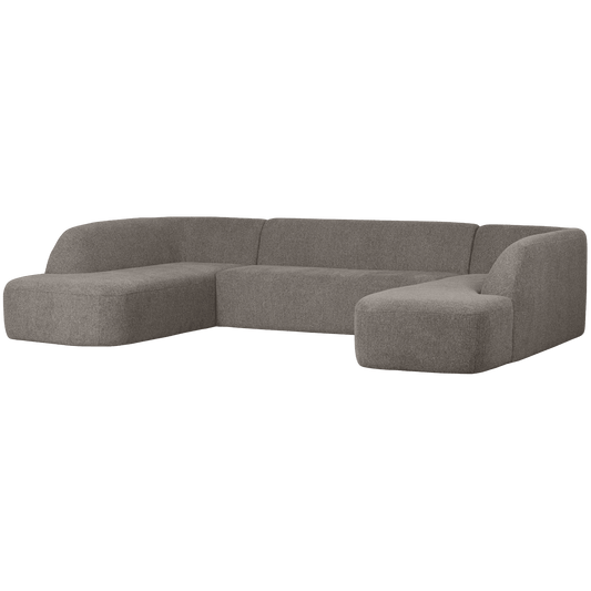 BePureHome Sloping u-vorm bank grijs melange