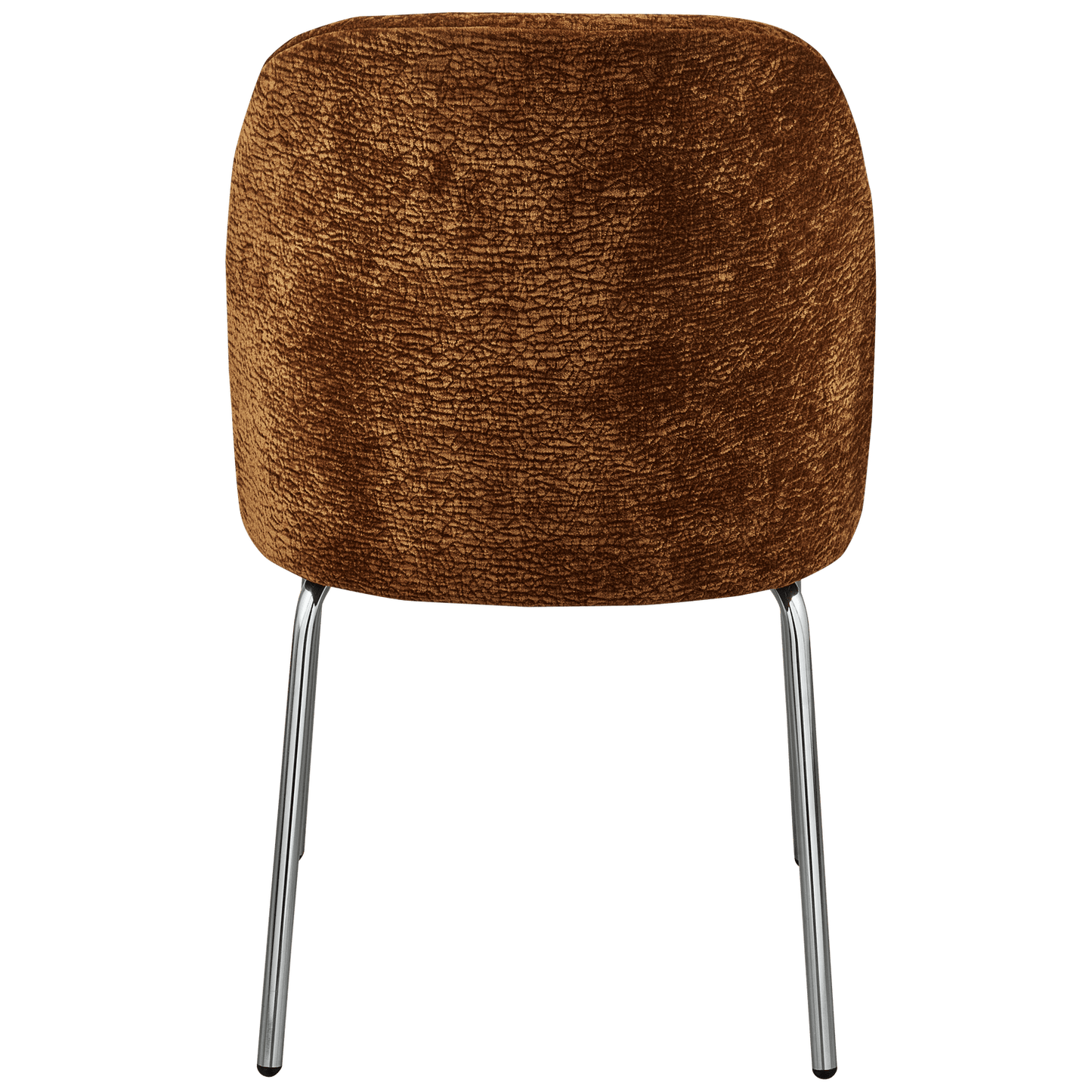 BePureHome Vogue eetkamerstoel 3d chenille midden bruin chrome poot