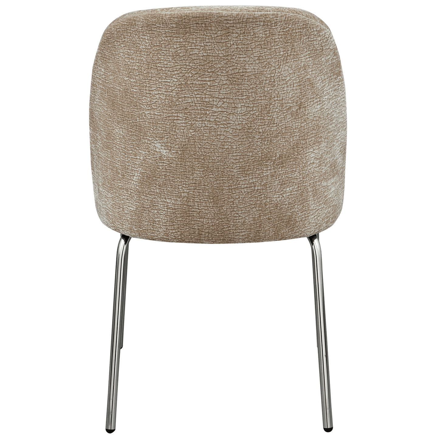 BePureHome Vogue eetkamerstoel 3d chenille zand chrome poot