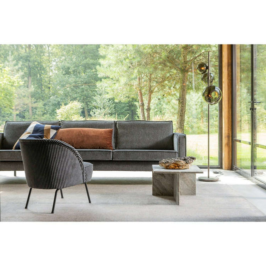 BePureHome Vogue fauteuil streep zwart/grijs