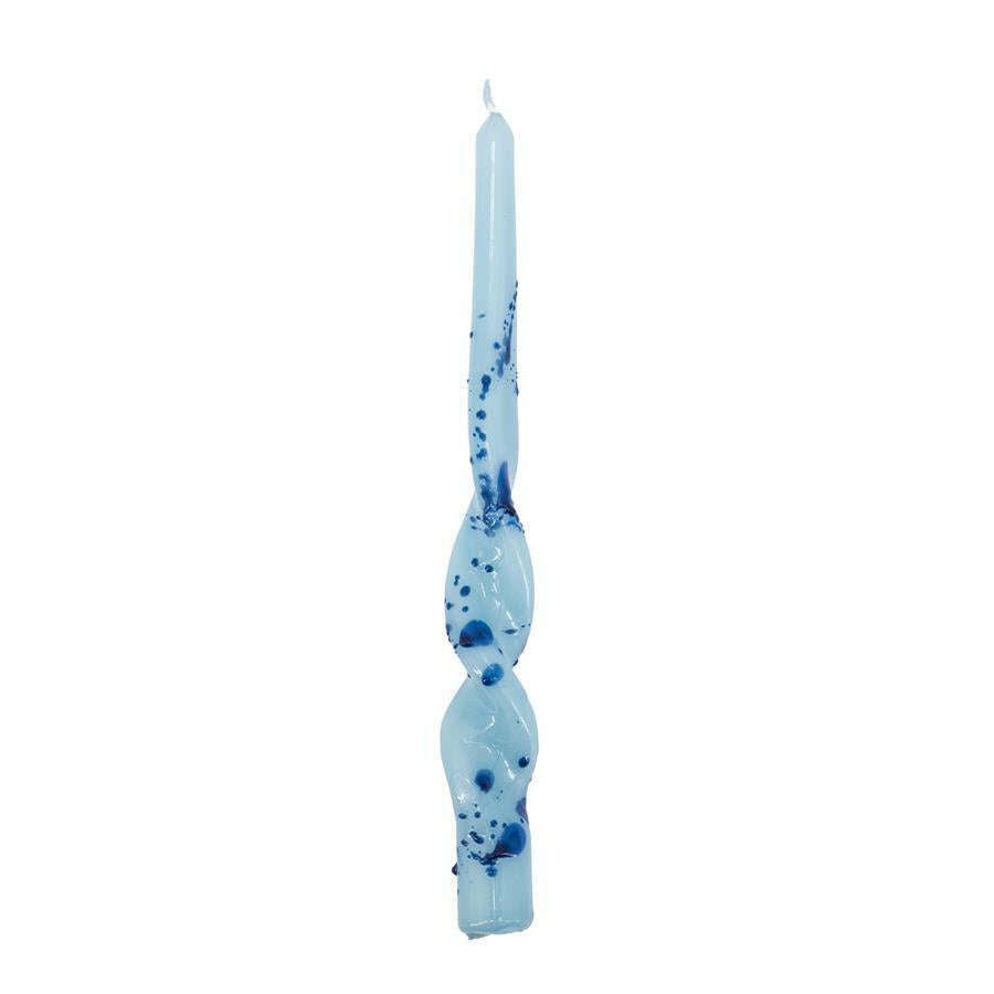 By-Boo Swirly kaars blauw (set van 4)