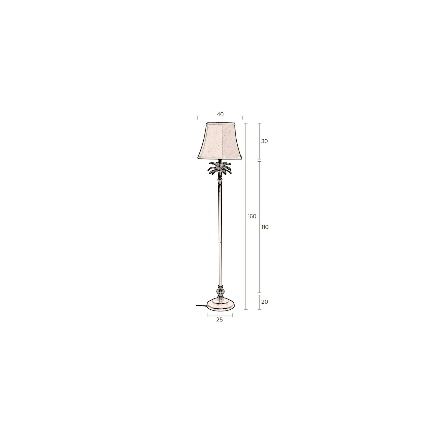 Dutchbone Cresta vloerlamp zwart/goud