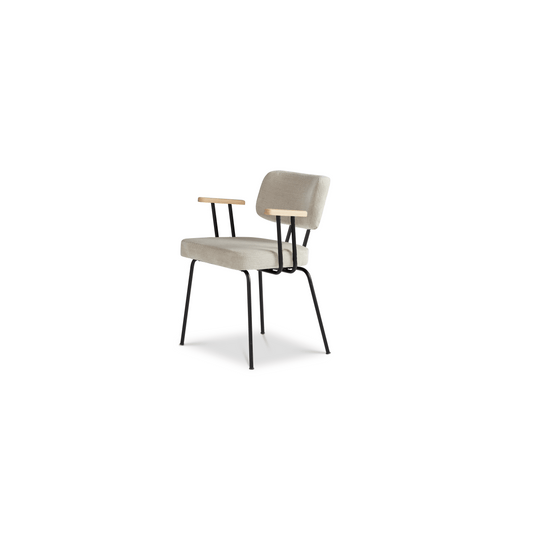 Dyyk Ted eetkamerstoel met armleuning portofino natural|zwart|groove