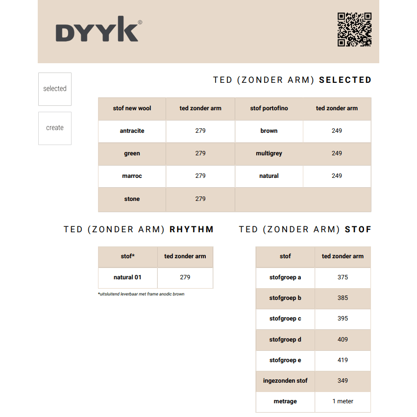 Dyyk Ted eetkamerstoel portofino multi grey|zwart