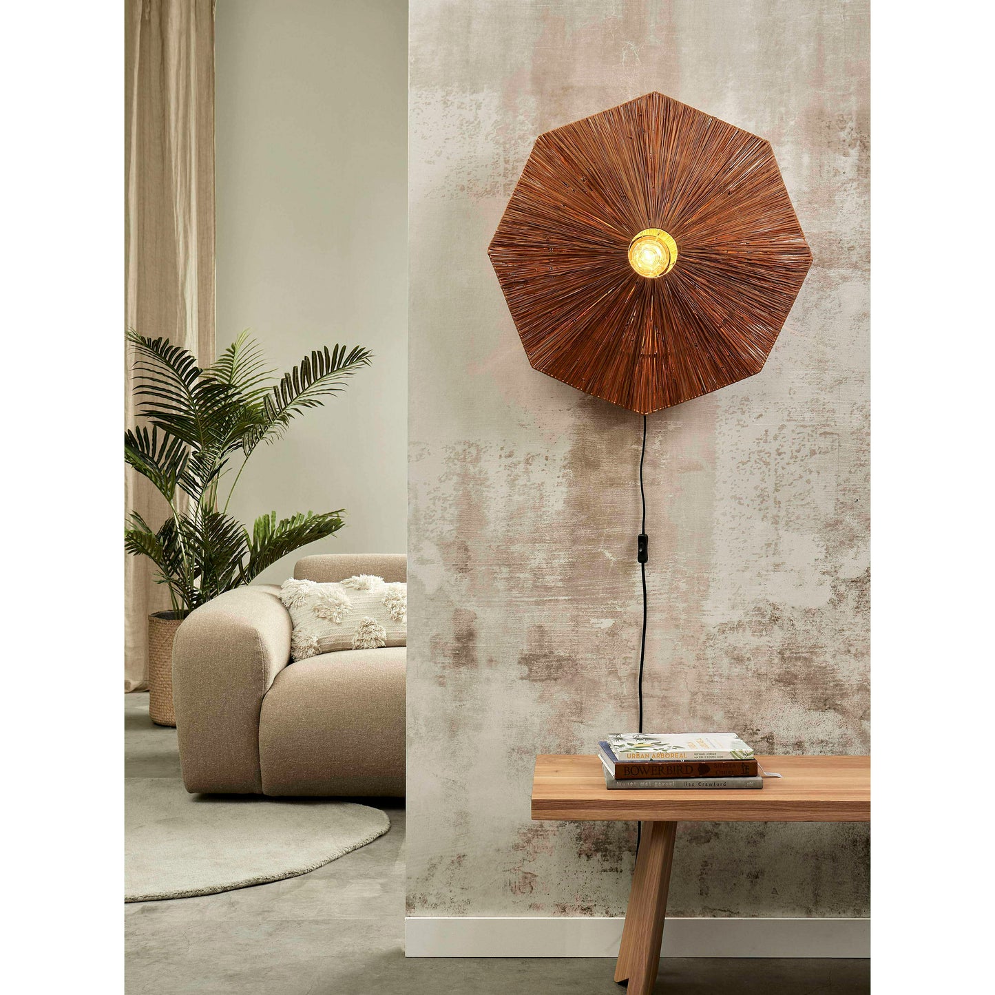 GOOD&MOJO Panama wandlamp L bruin