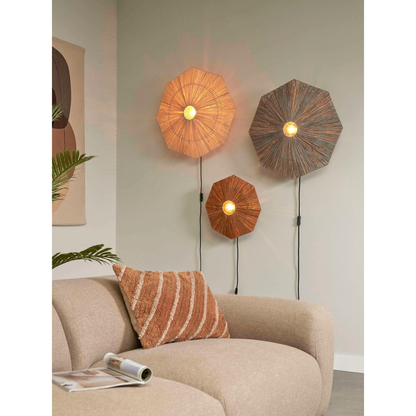 GOOD&MOJO Panama wandlamp L naturel