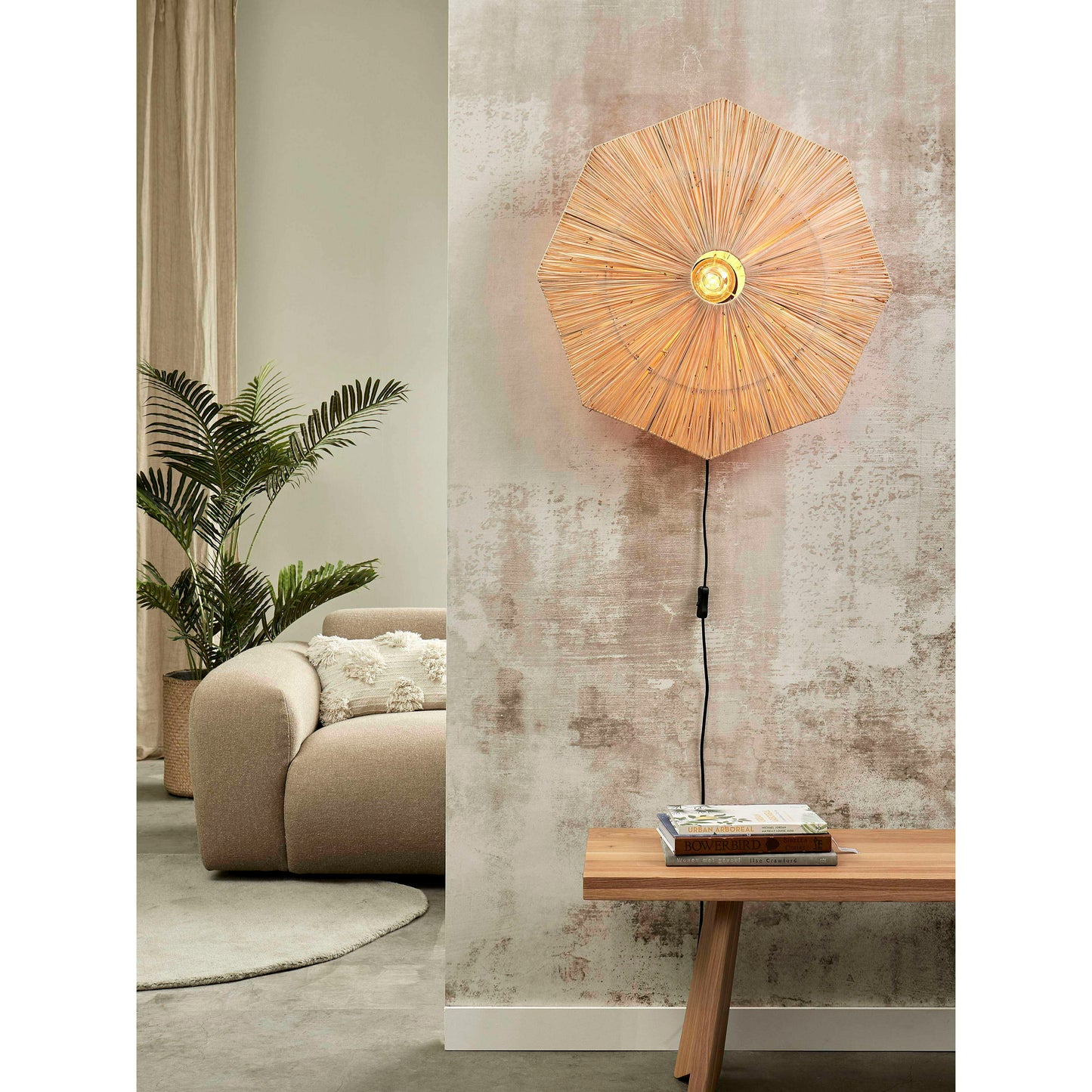 GOOD&MOJO Panama wandlamp L naturel