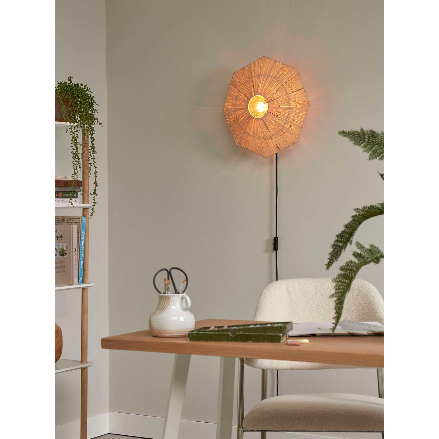 GOOD&MOJO Panama wandlamp S naturel