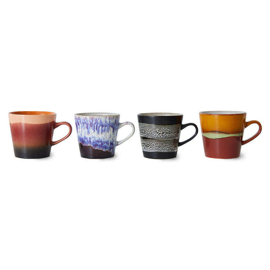 HKliving 70s ceramics: americano mugs friction (set of 4)