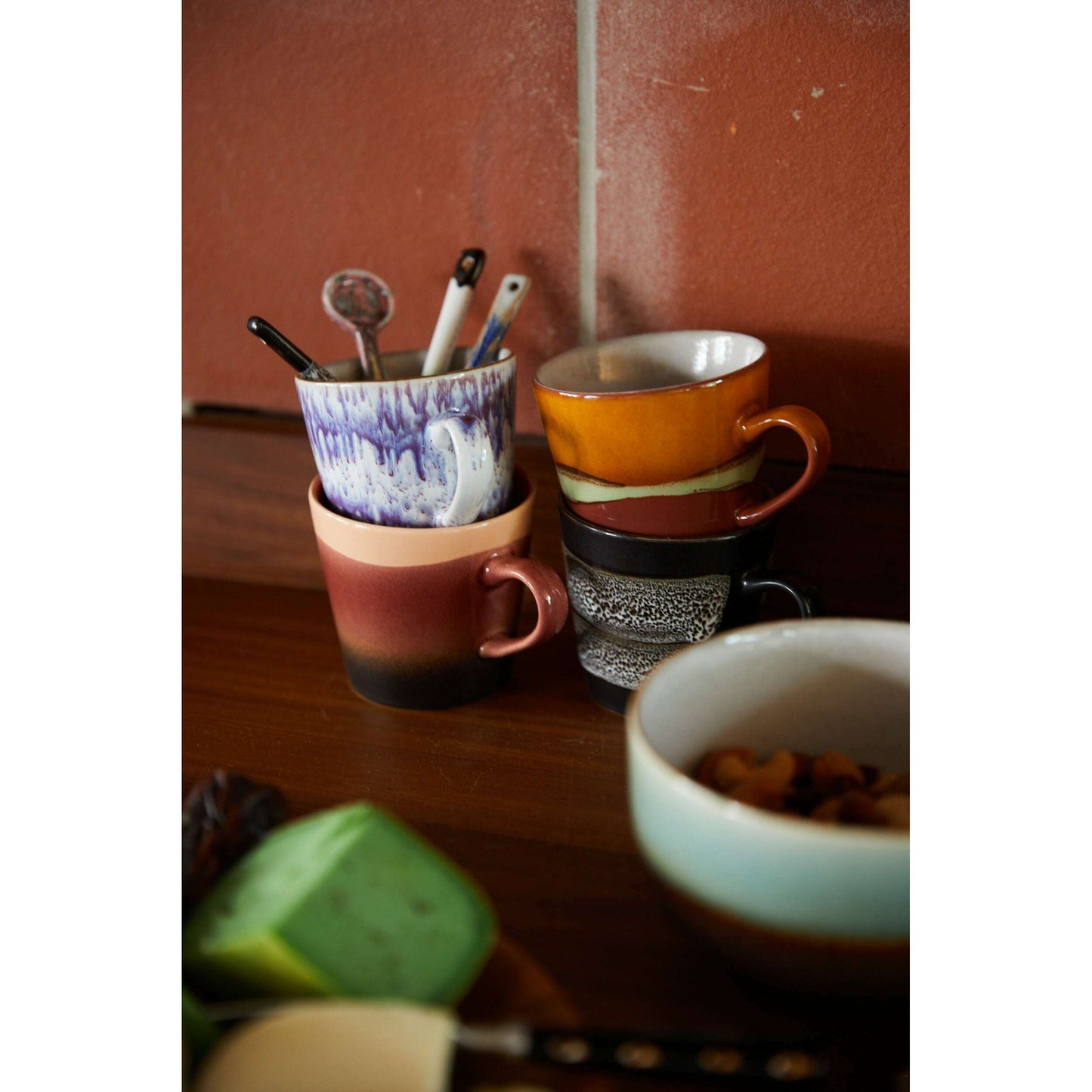 HKliving 70s ceramics: americano mugs friction (set of 4)