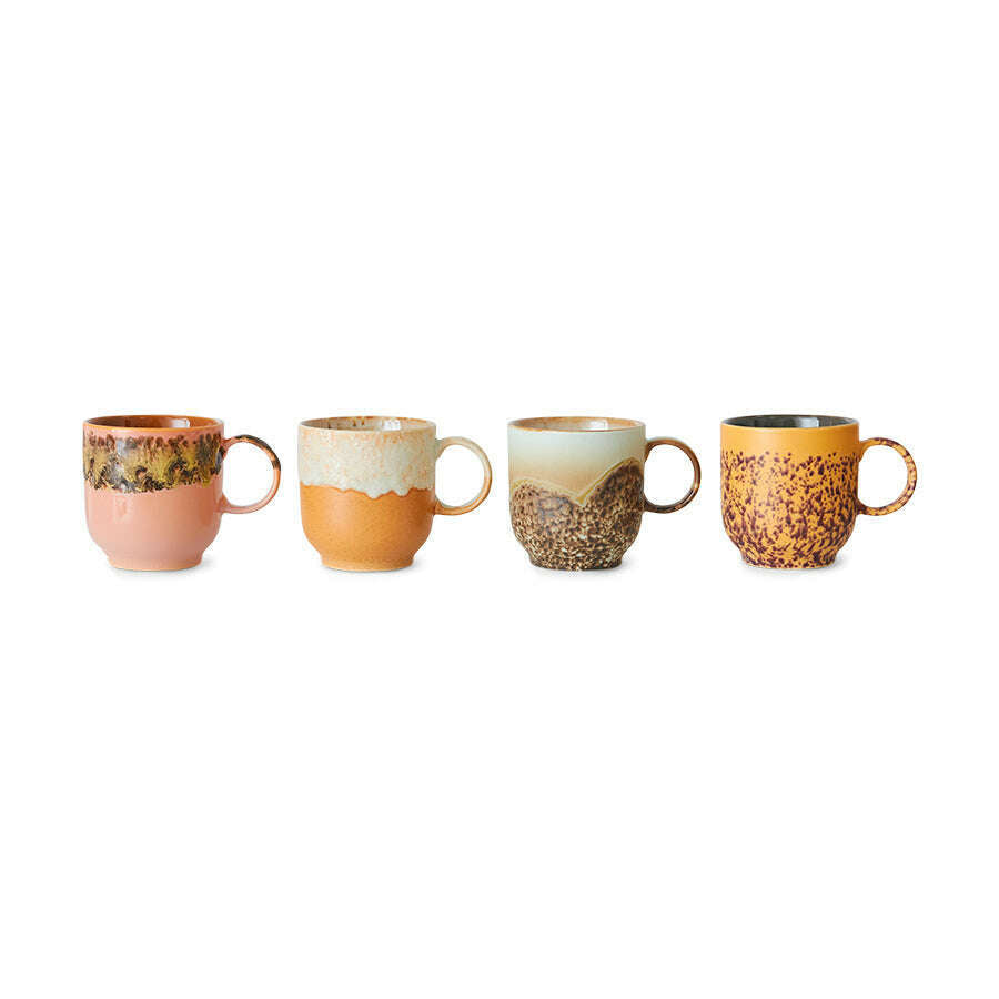 HKliving 70s ceramics: café mugs cape (set van 4)