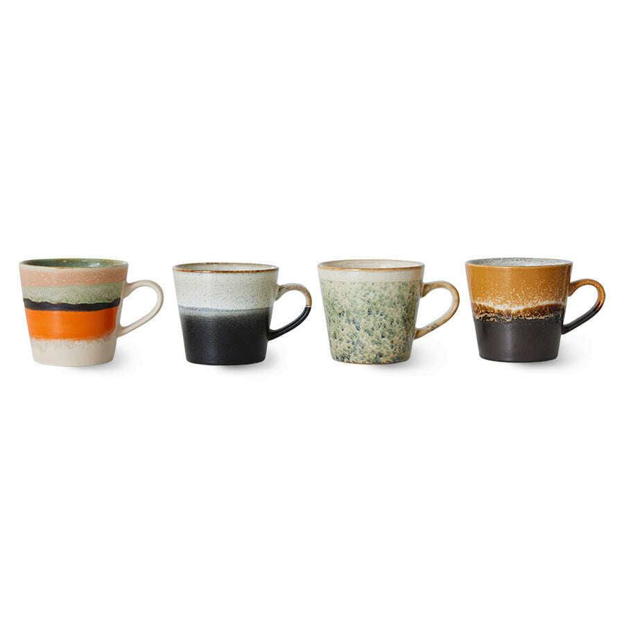 HKliving 70s ceramics: cappuccino mugs verve (set of 4)