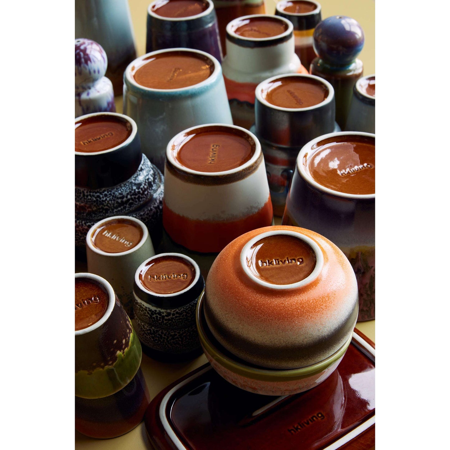 HKliving 70s ceramics: cappuccino mugs verve (set of 4)