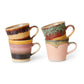 HKliving 70s ceramics: cappuccino mugs vista (set van 4)